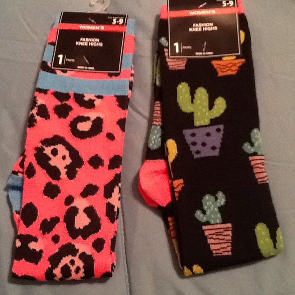 Crazy Cactus And Pink Leopard Sock Bundle